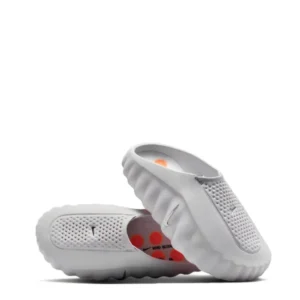 Alternative view of Nike Mind 001 perforated light grey slide sneakers
